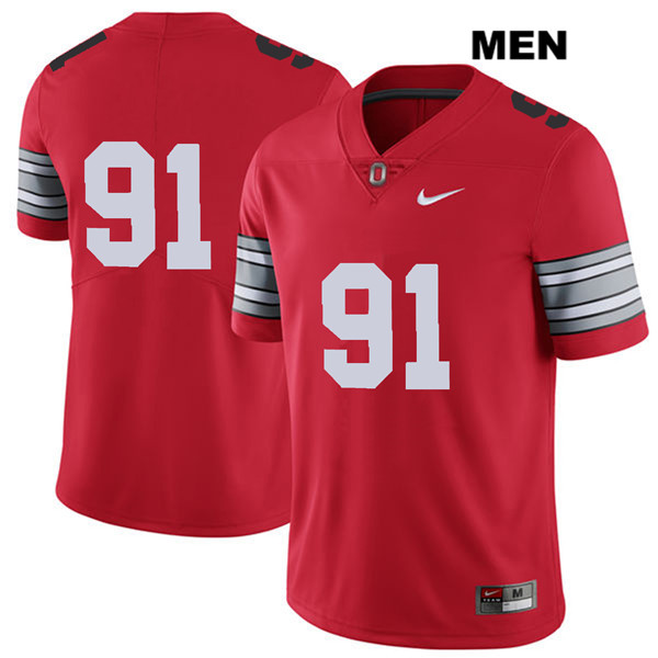 Ohio State Buckeyes Men's Drue Chrisman #91 Red Authentic Nike 2018 Spring Game No Name College NCAA Stitched Football Jersey YT19E64NN